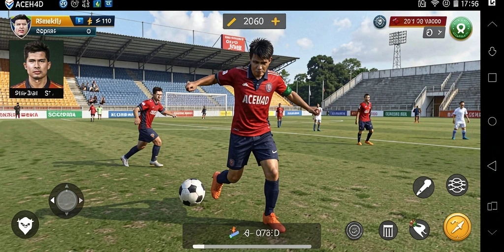 Tampilan gameplay ACEH4D dengan aksi olahraga yang seru.