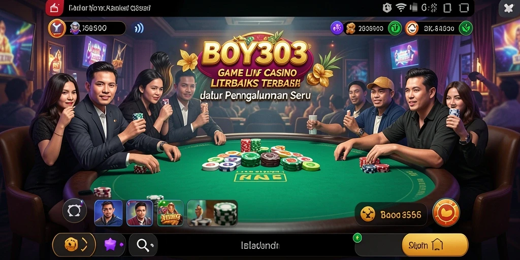 Tampilan permainan seru di BOY303 dengan dealer live dan interaksi menarik.