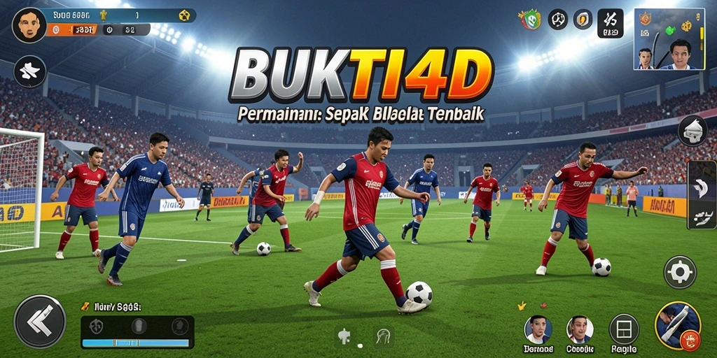 Gameplay BUKTI4D menampilkan aksi sepak bola yang mendebarkan.