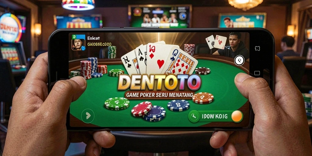 Screenshot utama DENTOTO menampilkan gameplay Poker yang seru dan interaktif.