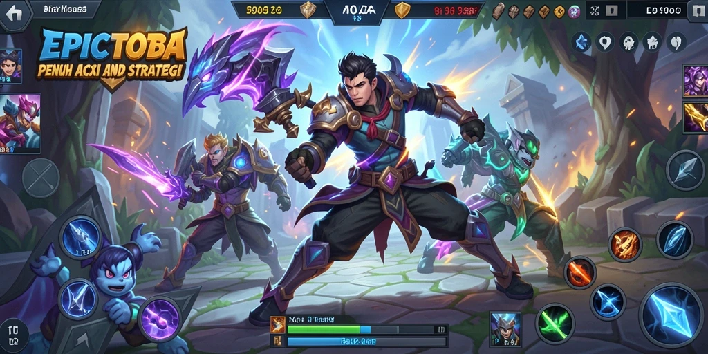 Tampilan gameplay penuh aksi EPICTOTO di arena pertempuran.