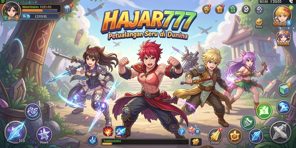 Tampilan gameplay menarik dari HAJAR777 dengan karakter Anime yang dinamis.