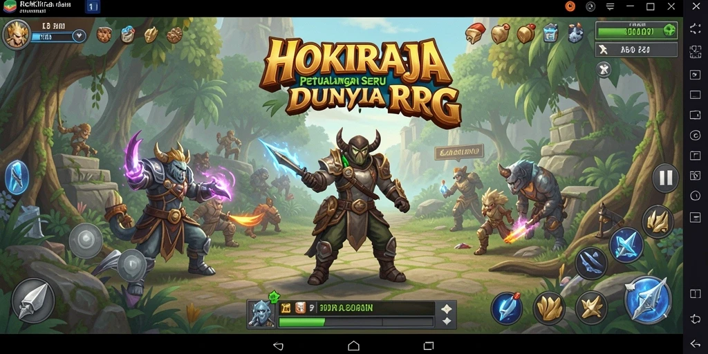 Tampilan permainan HOKIRAJA dengan grafis RPG yang menakjubkan.