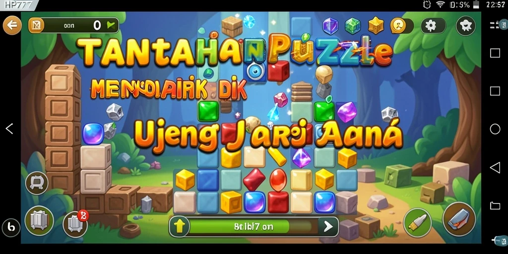 Screenshot HP777 menampilkan gameplay puzzle yang menantang dan menarik.