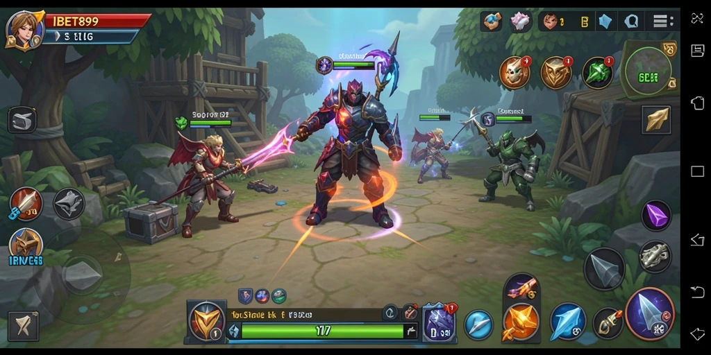 Screenshot gameplay menunjukkan pertempuran strategis yang mendebarkan.