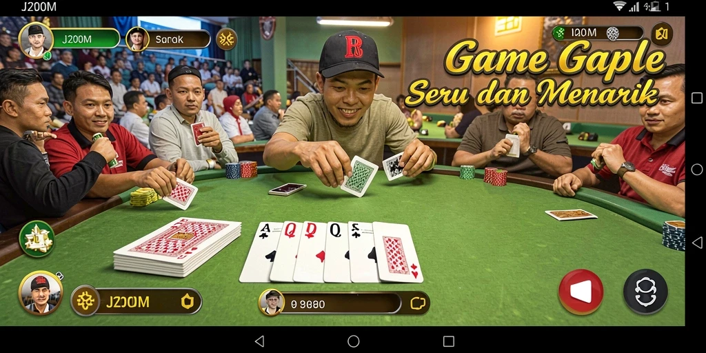 Tampilan gameplay Gaple yang seru di J200M.