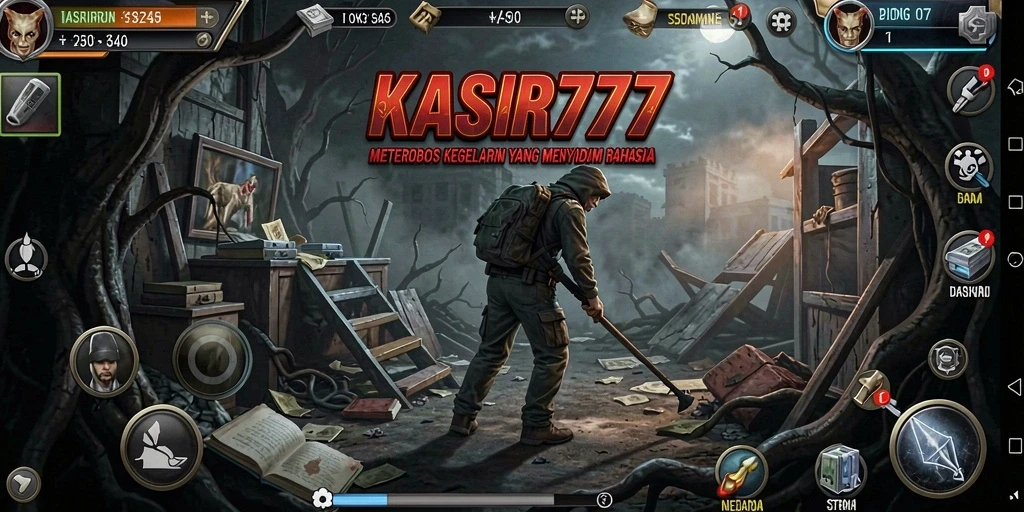 Screenshot menampilkan momen mencekam dalam KASIR777 saat menghadapi monster.