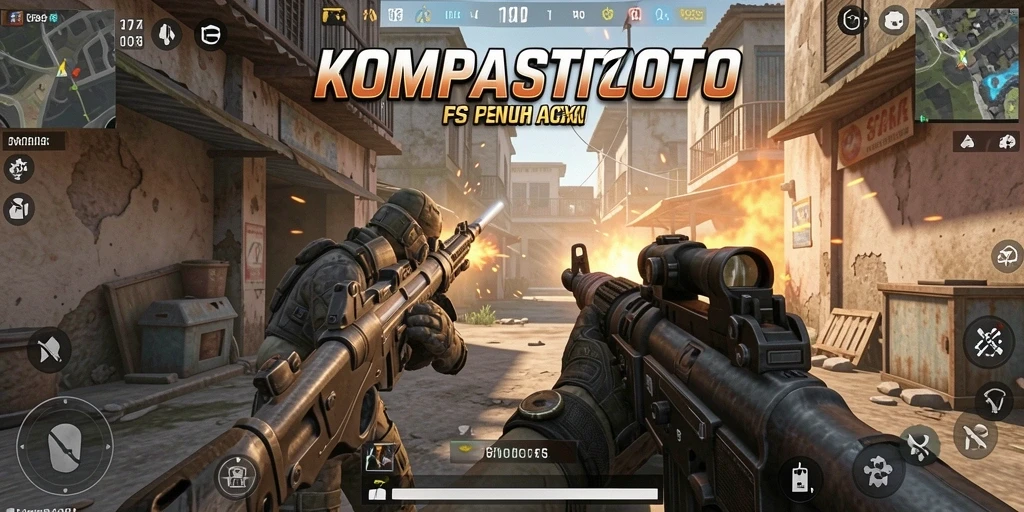 Tampilan aksi menegangkan dalam gameplay <strong>KOMPASTOTO</strong>.