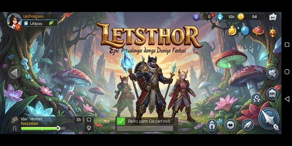 Tampilan gameplay seru di LETSTHOR dengan pertarungan aksi RPG.