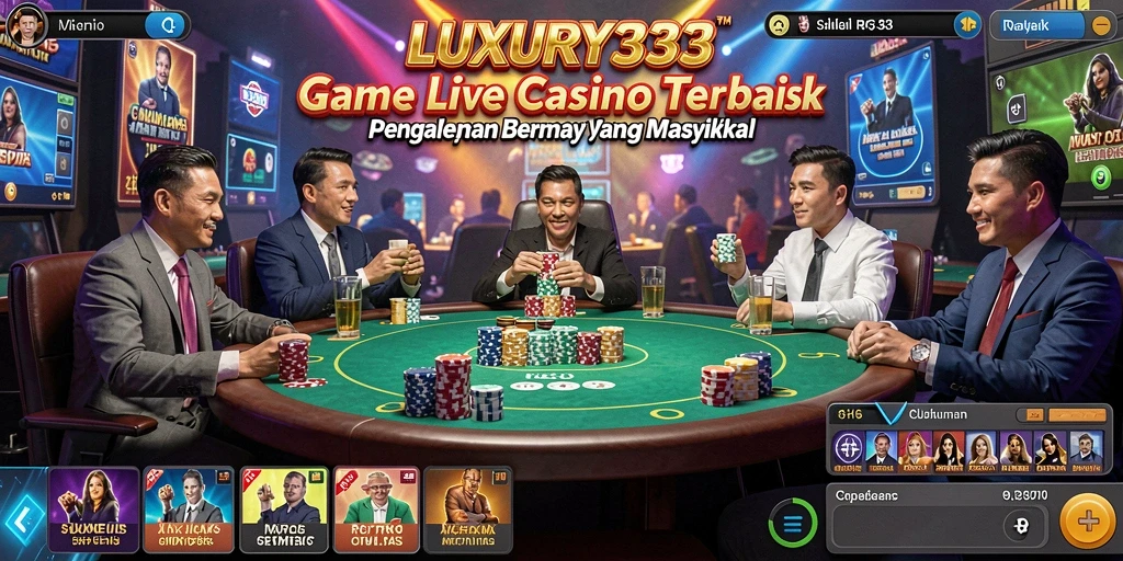 Tampilan gameplay Live Casino yang mendebarkan dan interaktif di LUXURY333.