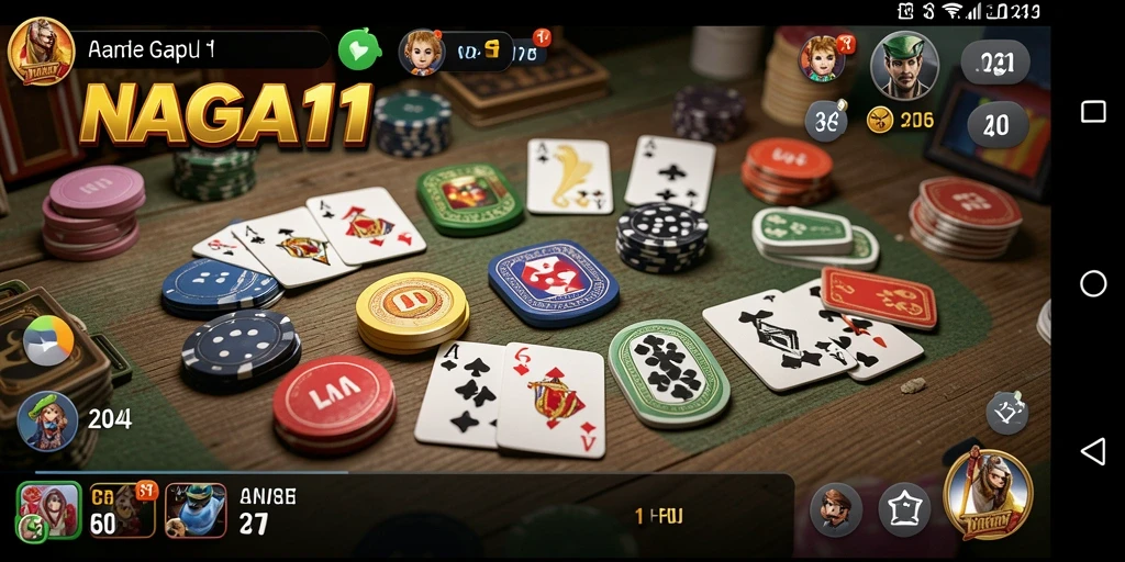 Gameplay NAGA11 yang menampilkan serunya permainan Gaple.