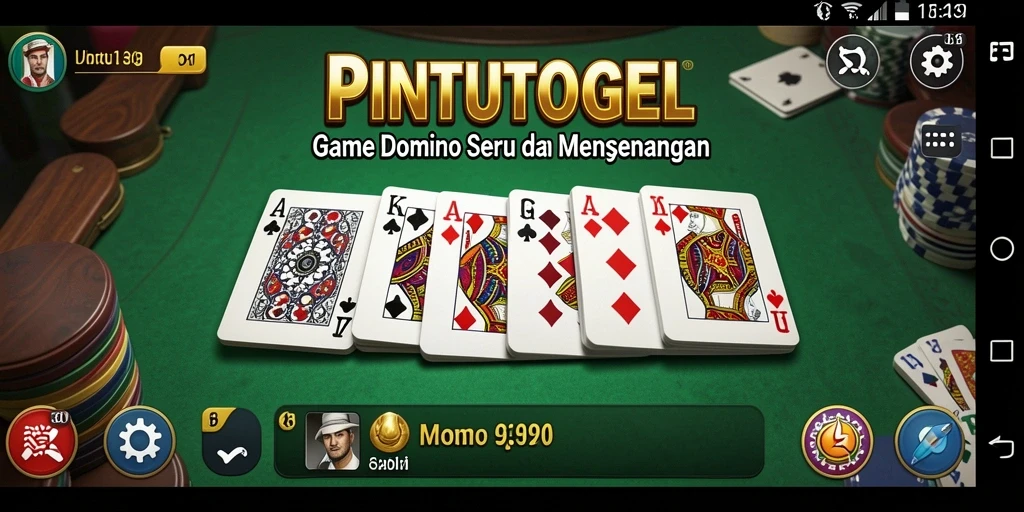 Screenshot gameplay PINTUTOGEL menampilkan aksi seru permainan Domino.