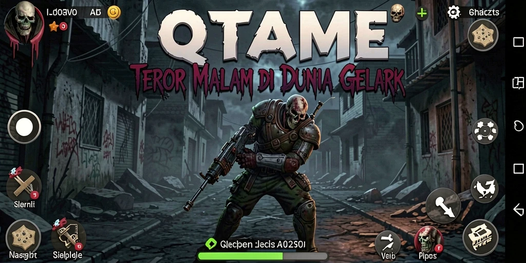 Screenshot menampilkan suasana mencekam dalam gameplay QTGAME.
