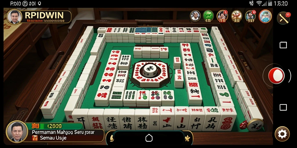 Screenshot utama RPIDWIN yang menunjukkan gameplay Mahjong yang menantang.