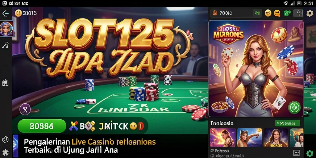 Screenshot menunjukkan dealer Live Casino yang ramah dan gameplay yang menarik.