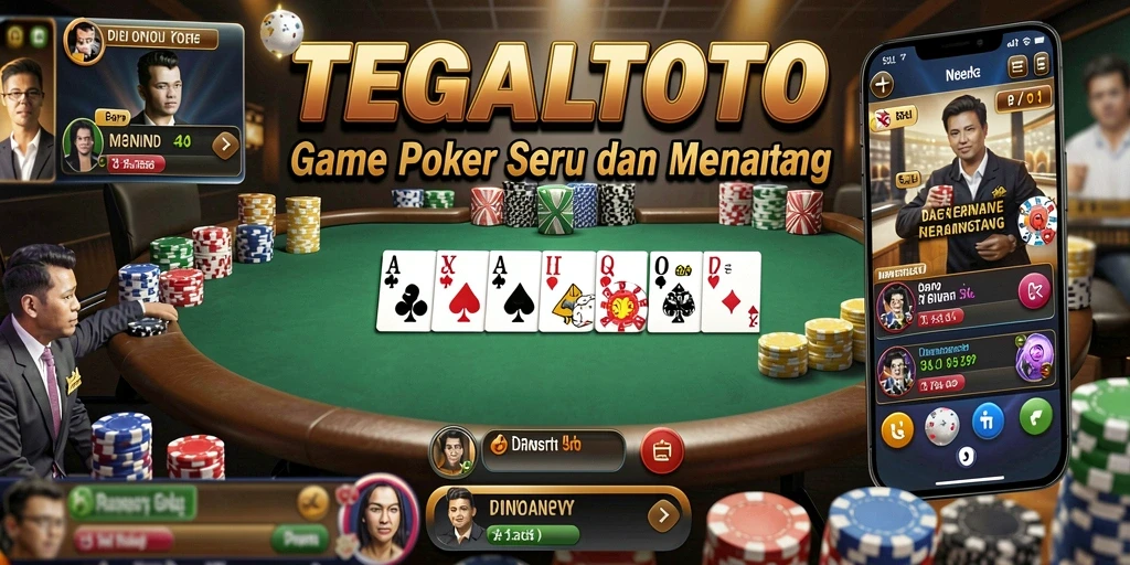 Tampilan gameplay seru TEGALTOTO dengan suasana poker yang menarik.