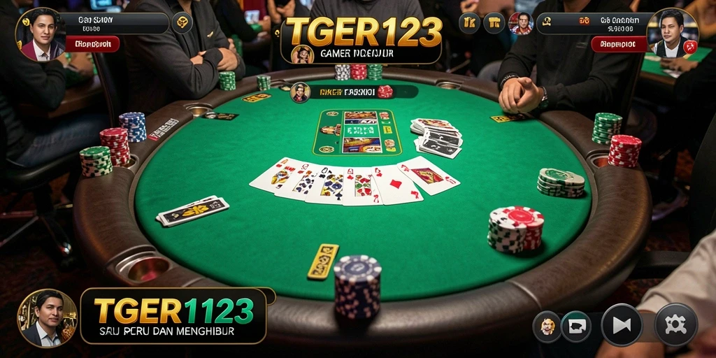 Tampilan menarik dari gameplay TGER123 yang penuh aksi poker.