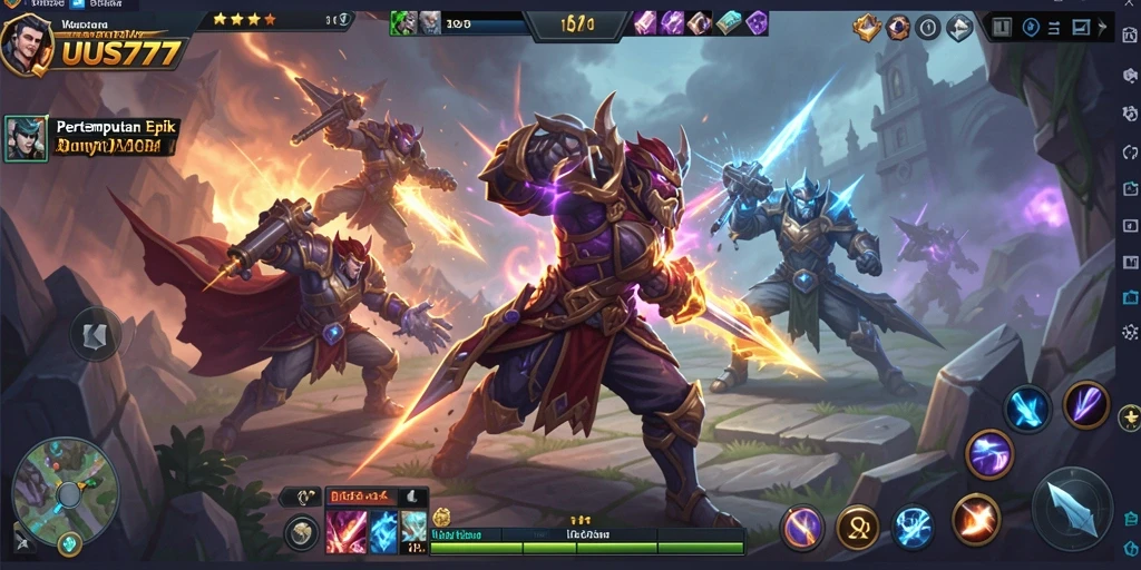Gameplay seru UUS777 dalam pertarungan MOBA.