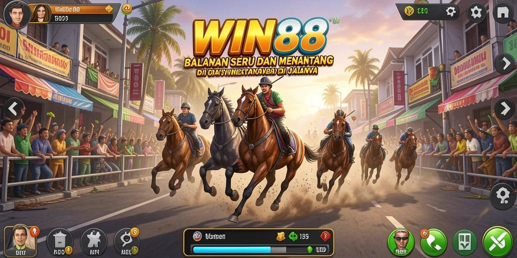 Tampilan gameplay menarik dari balapan seru di WIN88.