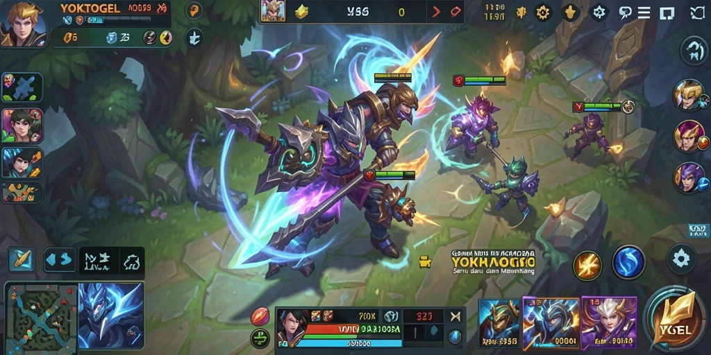 Tampilan gameplay seru dari YOKTOGEL, pertarungan epik antar hero.